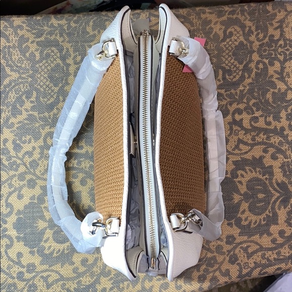 Kate Spade 3 compartment Jackson straw medium shoulder bag warm gingerbr… - Picture 8 of 15